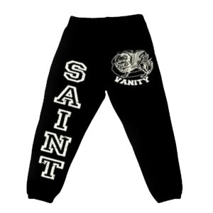 Saint Vanity Black Varsity Sweatpants Classic Fit