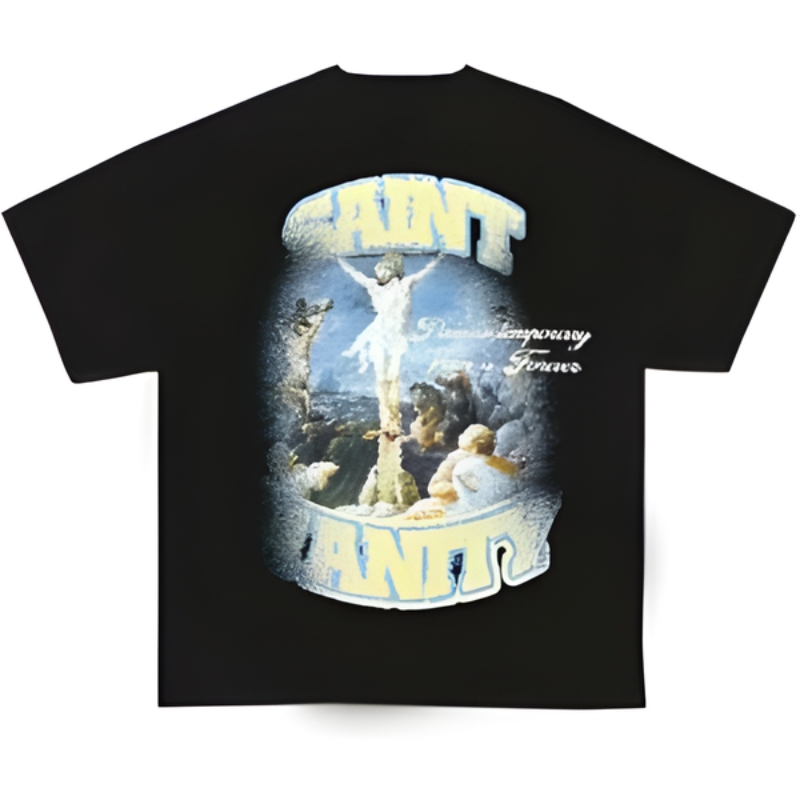 Saint Vanity Blurry Cross Black Graphic Tee Saint Vanity Blurry Cross Black Graphic Tee