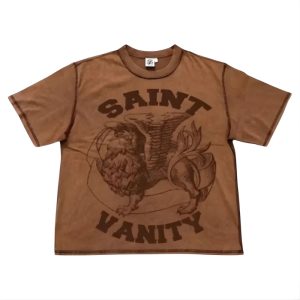 Saint Vanity Brown Classic Logo Griffin Tee