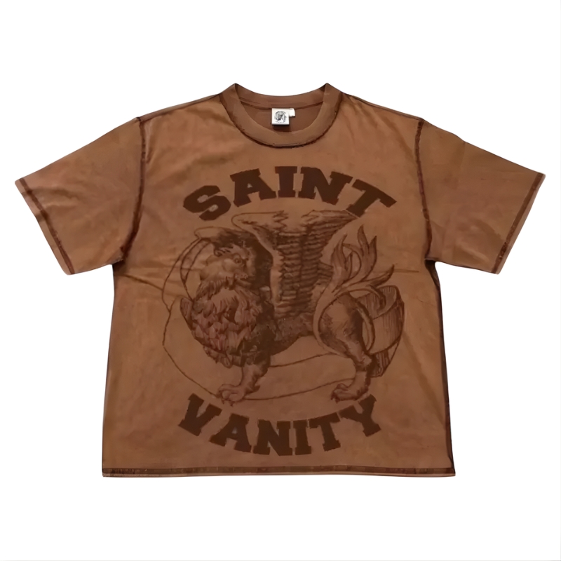 Saint Vanity Brown Classic Logo Griffin Tee Saint Vanity Brown Classic Logo Griffin Tee