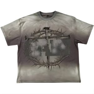 Saint Vanity Cross Grey Graphic Tee