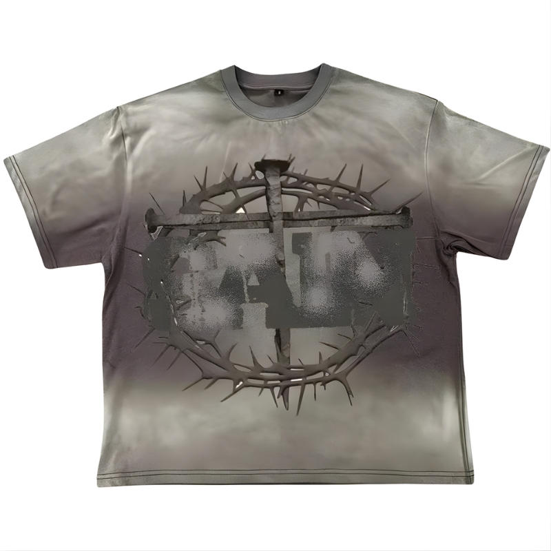 Saint Vanity Cross Grey Graphic Tee Saint Vanity Cross Grey Graphic Tee