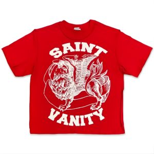 Saint Vanity White Logo Red Graphic Tee