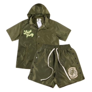 Saint Vanity Nylon Short Set Olive Green