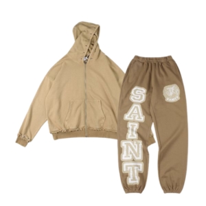 Saint Vanity SAINT Casual Hoodie Set Beige