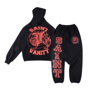 Saint Vanity Signature Hoodie Jogger Suit Black Red