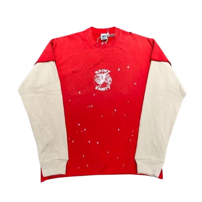 Red Saint Vanity Cutoff Layered Thermal LS Tee Red Saint Vanity Cutoff Layered Thermal LS Tee