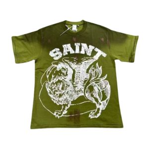 Saint Vanity Dirty Griffin Tee in Distressed Olive