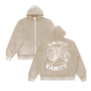 Saint Vanity French Terry Studded Zip-Up Hoodie