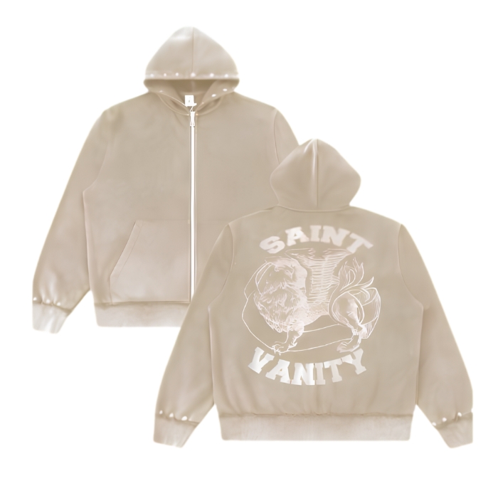Saint Vanity French Terry Studded Zip-Up Hoodie Saint Vanity French Terry Studded Zip-Up Hoodie