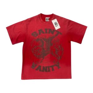 Saint Vanity Grey Griffin Red T-Shirt