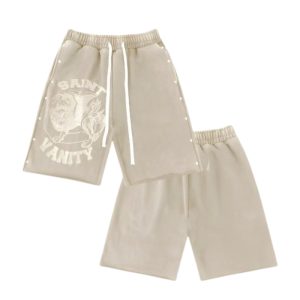 Saint Vanity Studded Logo Sweat Shorts